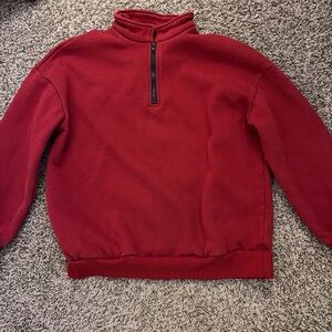 Women's Red Half-Zip Sweatshirt